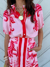 Load image into Gallery viewer, Pink Print Skirt Set