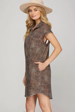 Load image into Gallery viewer, Leopard Twill Dress