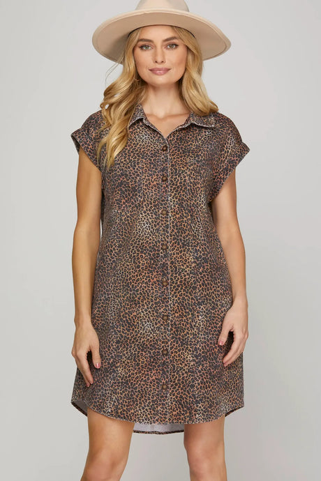 Leopard Twill Dress