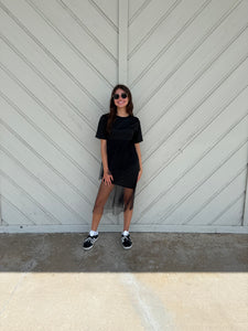 Tulle T-Shirt Dress Black