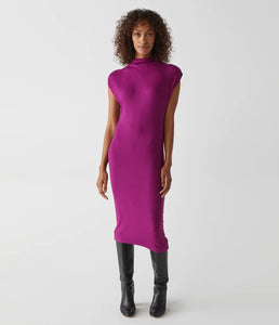 Michael Stars Iolanda Power Shoulder Dress, Berry | Shop L&RK