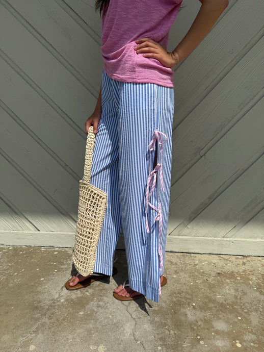 Stripe Side Tie Pants