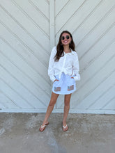Load image into Gallery viewer, White Button Up Stripe Top