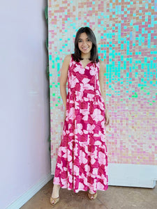 Spencer Women’s Tiered Maxi Dress, Pink Floral | Shop L&RK