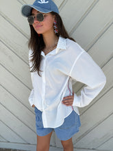 Load image into Gallery viewer, White Button Up Stripe Top