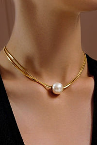 Pearl Drop Waterproof Necklace