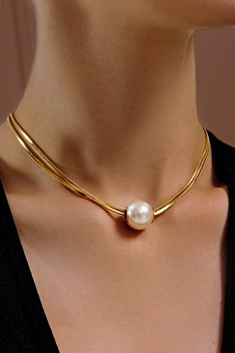 Pearl Drop Waterproof Necklace