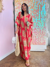 Load image into Gallery viewer, Katie Leopard Kaftan Maxi Dress