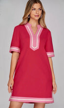 Load image into Gallery viewer, Blush Trim Shift Dress