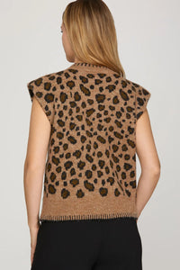 Leopard Sweater Vest