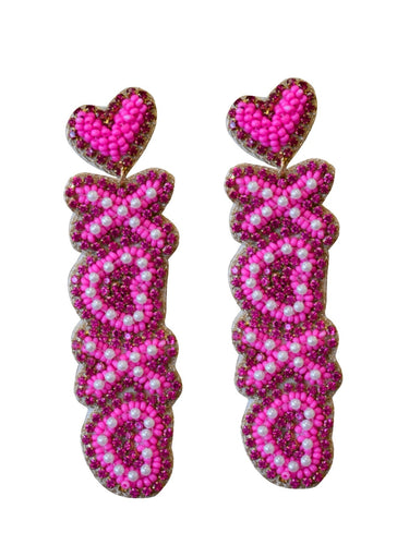 XOXO Valentine’s Day Dangle Earring, Pink | Shop L&RK