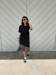 Tulle T-Shirt Dress Black
