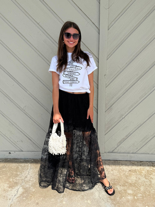 Black Lace Sheer Skirt