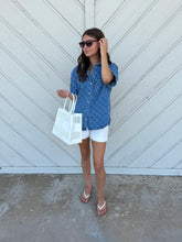 Load image into Gallery viewer, Denim Print Top