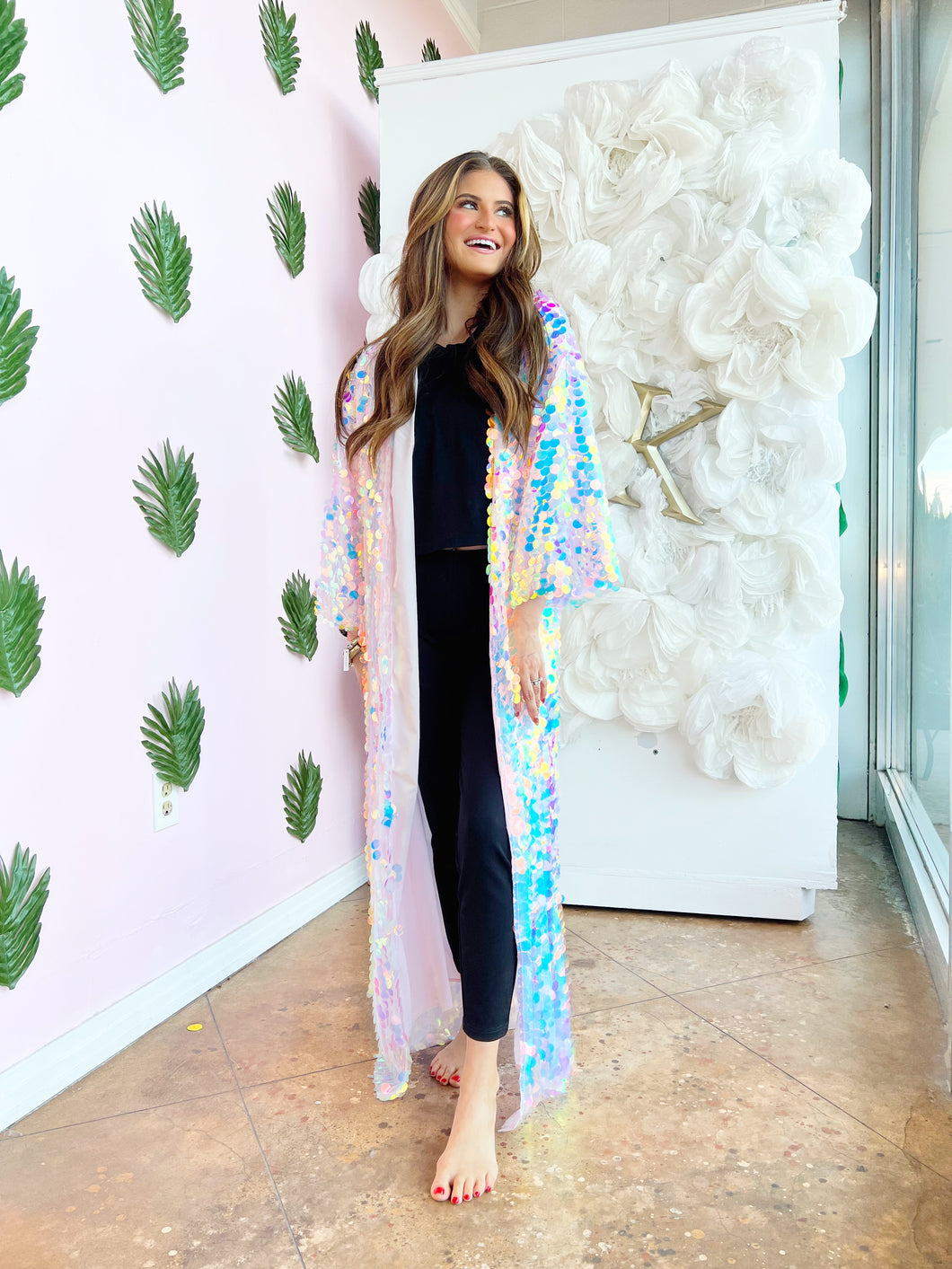 Ryder Sequin Kimono Pink | Shop L&RK