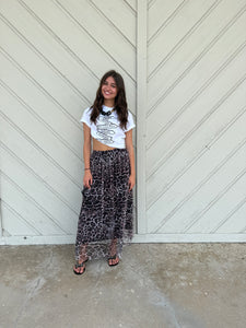 Sheer Leopard Tulle Skirt