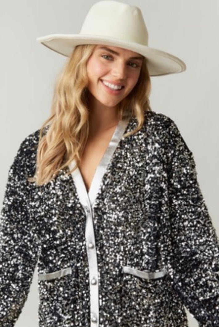 Lauren Sequin Bomber Jacket, Silver Multi | Shop L&RK