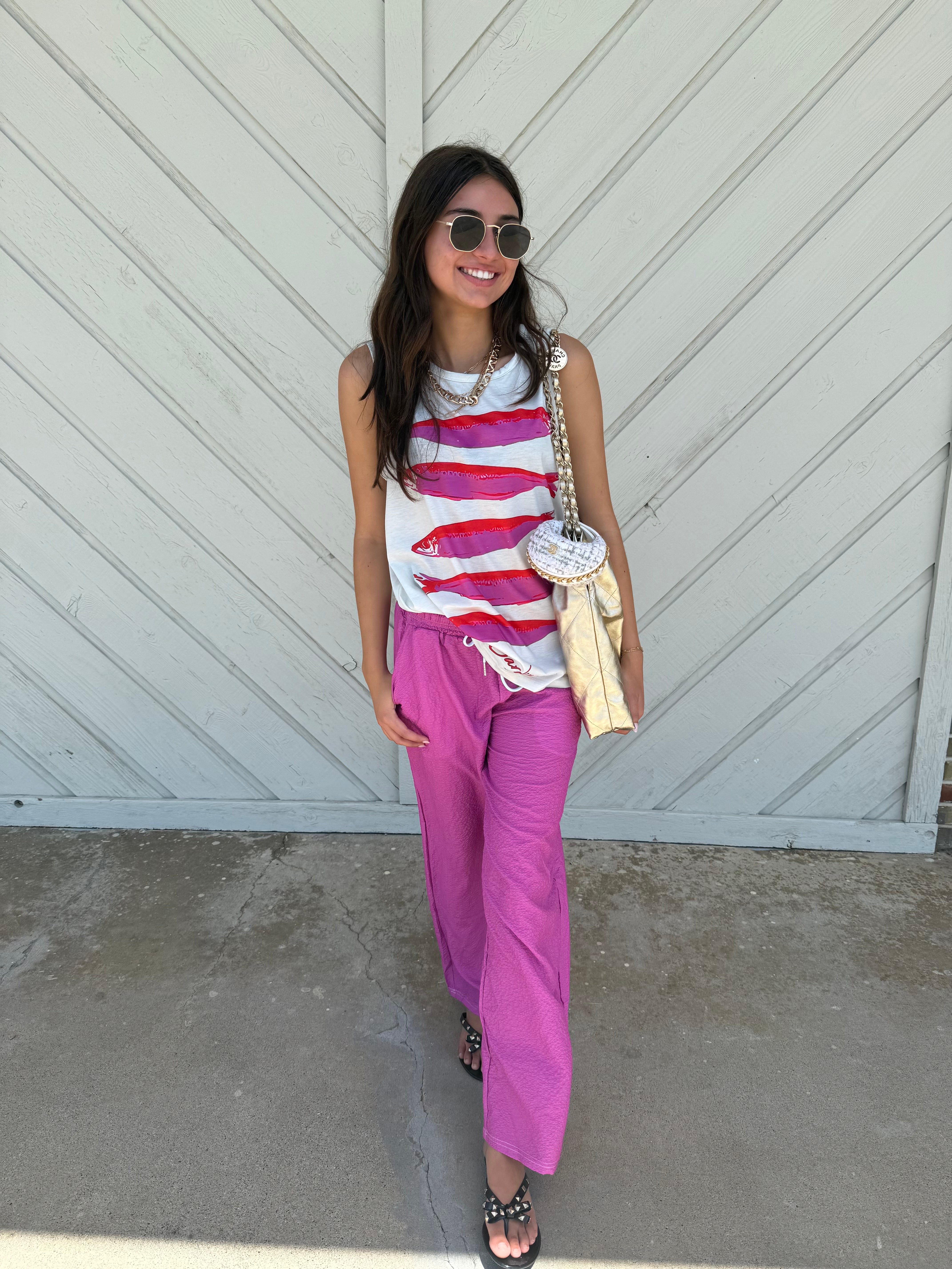 ★【PINK PINEAPPLE】 DOTTY RIBBON SHIRRING T-SHIRT★ DOTTY RIBBON SHIRRING T-SHIRT - PINK PINEAPPLE | 60% - Asian