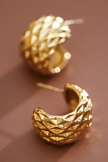 Gold Textured Hoop
