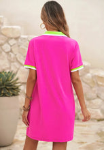 Load image into Gallery viewer, Gabby Pink Contrast Trim Dress