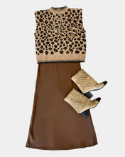 Load image into Gallery viewer, Brown Silk Skirt