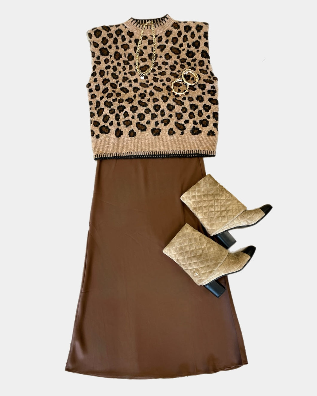 Brown Silk Skirt