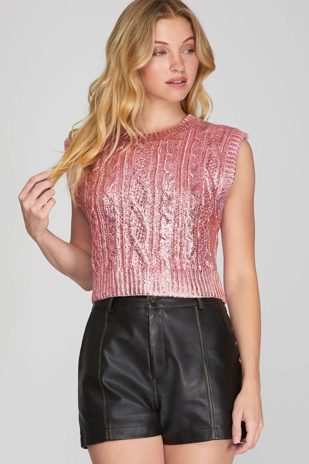 Pink Metallic Sweater