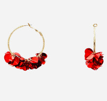 Load image into Gallery viewer, Metallic Sequin Hoop Holiday Earring | Shop L&amp;RK