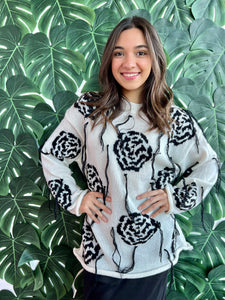 Camellia Floral Sweater, Ivory | Shop L&RK