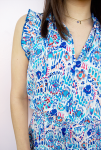 Nina Tiered Mini Dress, Blue | Shop L&RK