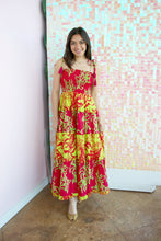 Load image into Gallery viewer, Kelley Spaghetti Strap Smocked Tiered Maxi Dress, Raspberry Lime | Shop L&amp;RK