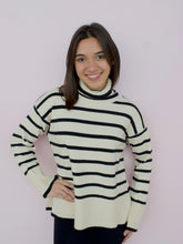 Load image into Gallery viewer, Mara Women&#39;s Mock Neck Striped Sweater, Cream | Shop L&amp;RK