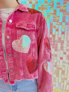 Fall in Love Women's Frayed Corduroy Jacket, Rose | Shop L&RK